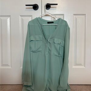 Robert Rodriguez Emery Long Sleeve Mint Green Women's Top
